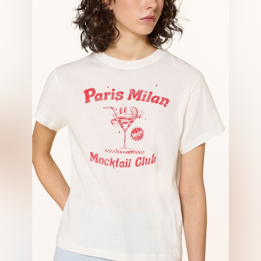 NWT MAJE Cotton Graphic T-Shirt